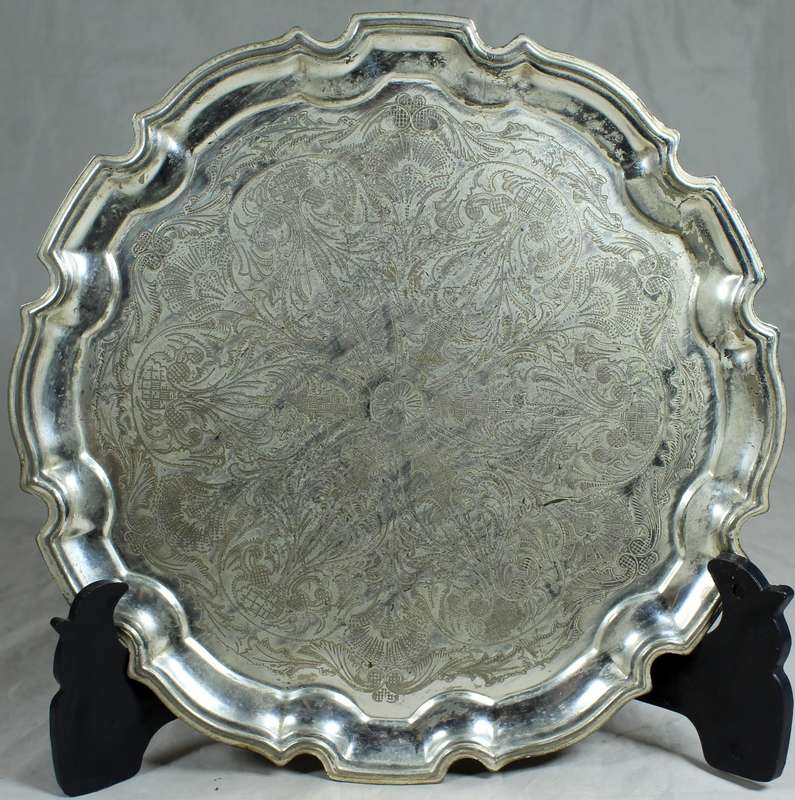 Silver plated footed tray