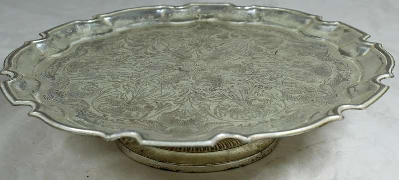 Silver plated footed tray