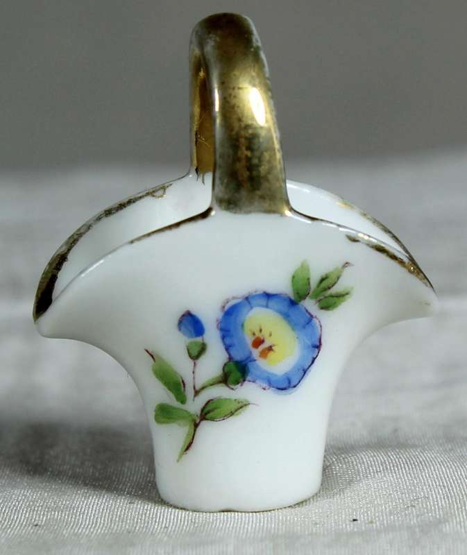 Miniature porcelain basket
