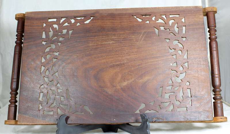 Large wooden tray with inlay