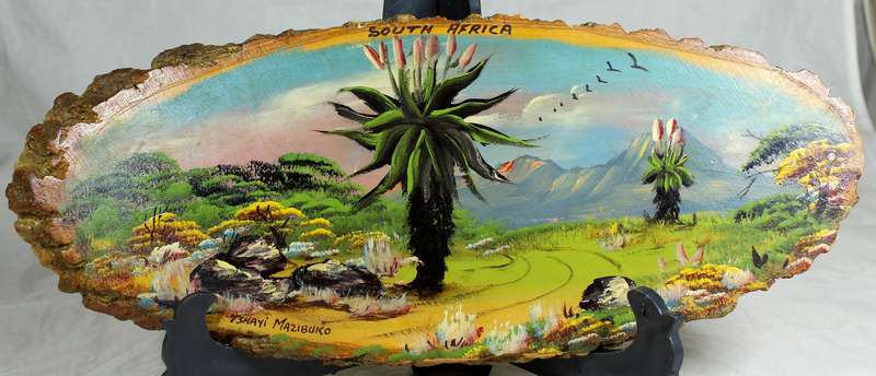 Tshayi Mazibuko - Aloes painted on wood
