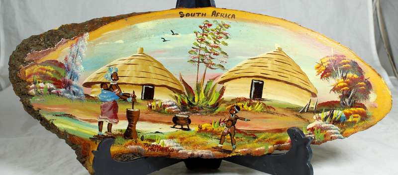 Tshayi Mazibuko - Bungaloes painted on wood