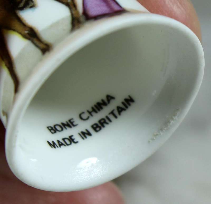 Bone China thimble - horse rider taking a break