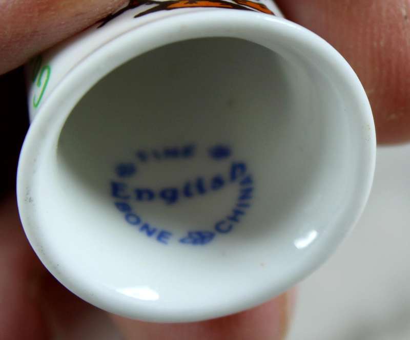 Bone China thimble - Goosey Fair, Tavistock