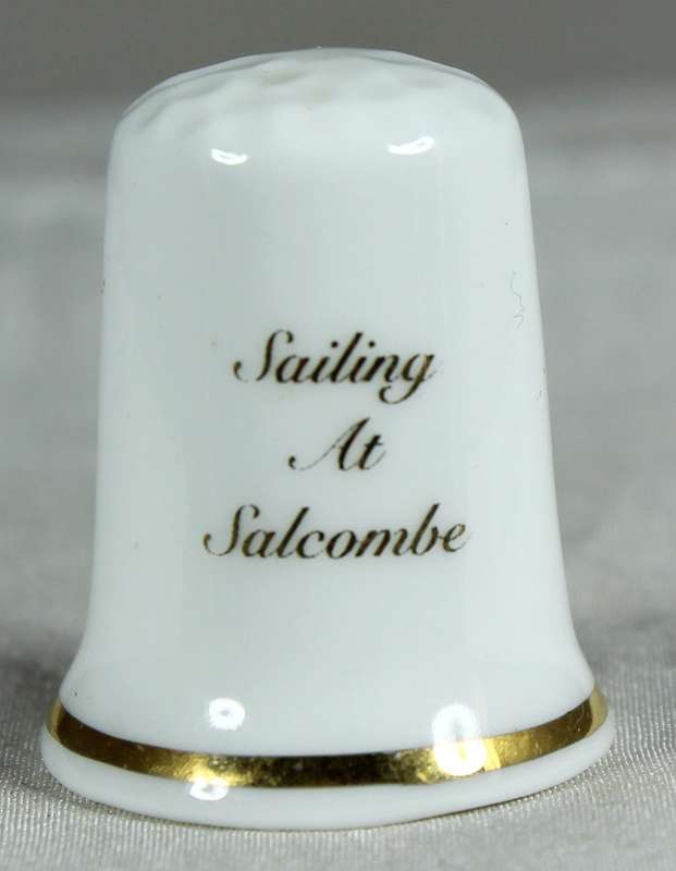 Bone China thimble - sailing at Salcombe