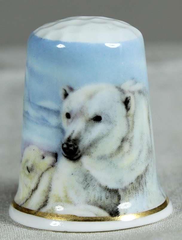 Bone China thimble - polar bear