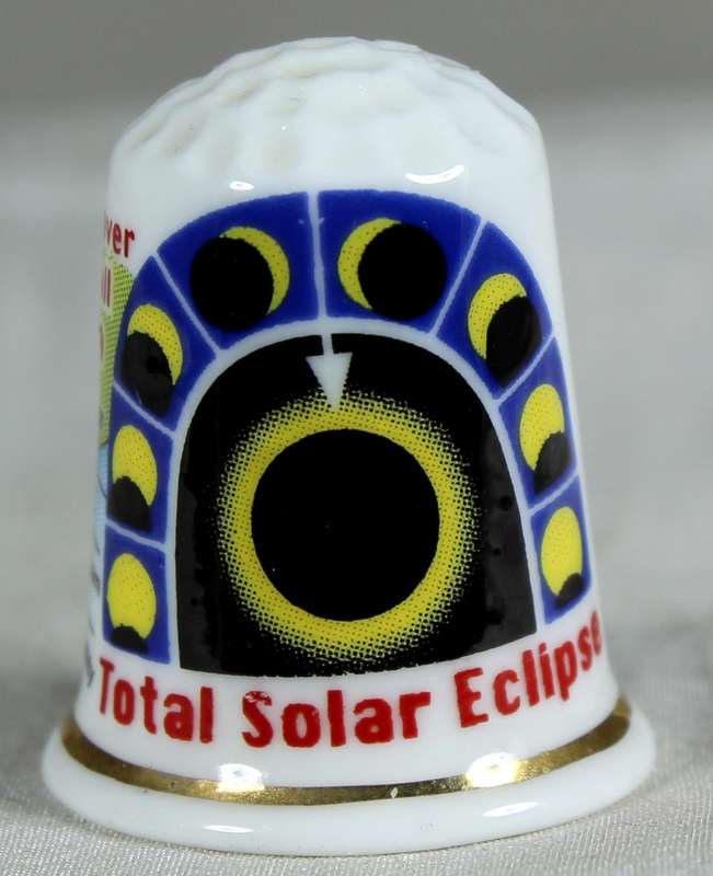 Bone China thimble - total solar eclipse - 11/8/1999