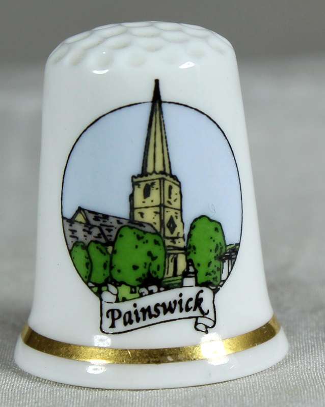 Bone China thimble - Painswick - sights of Britain