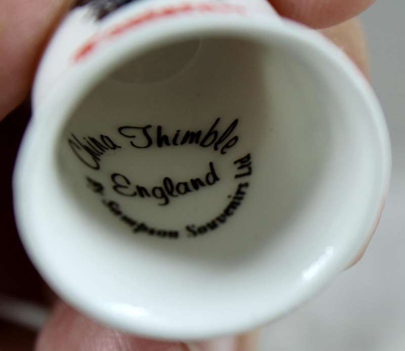 Bone China thimble - Tanistock - Sampson souvenirs
