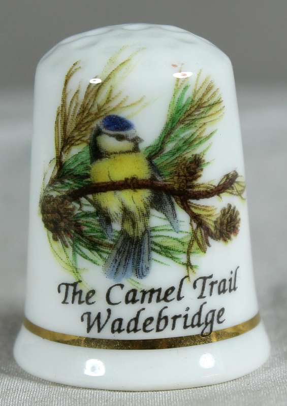Bone China thimble - the camel trail Wadebridge - GW potteries