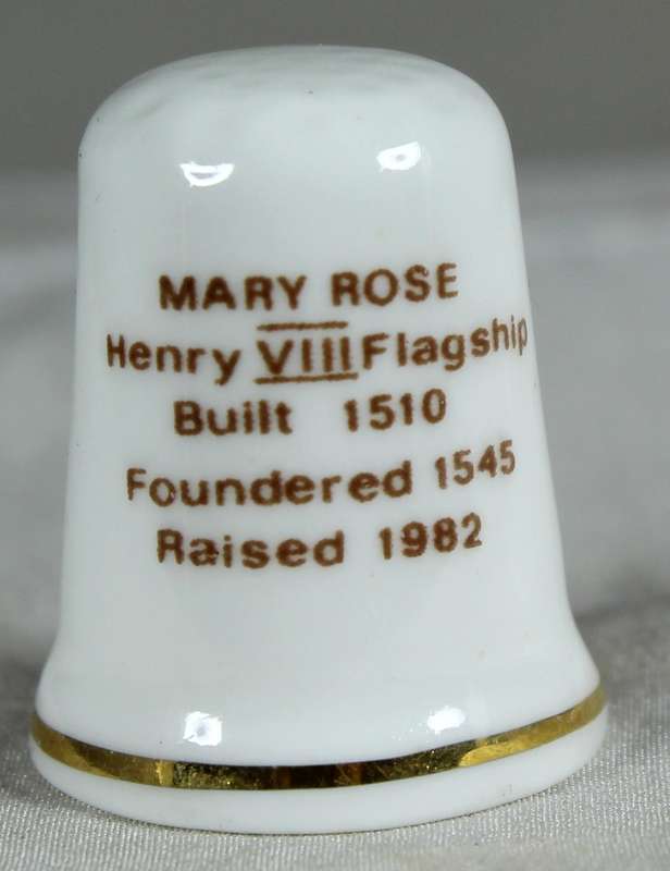 Bone China thimble - Mary Rose - Henry 8th