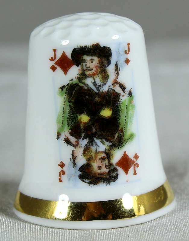 Bone China thimble - Jack of diamonds