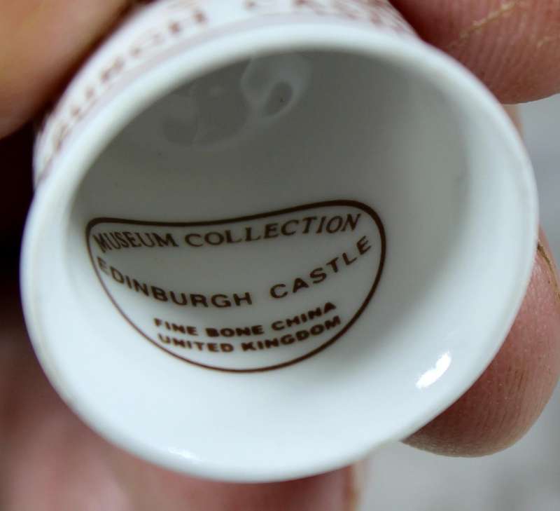 Bone China thimble - Edinburgh castle - museum collection
