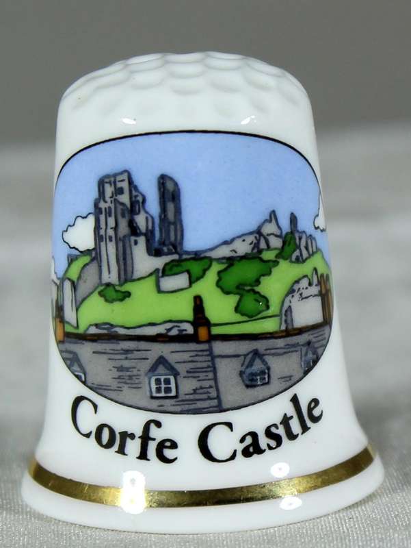 Bone China thimble - Corfe castle - sights of Britain