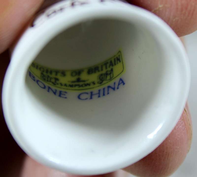 Bone China thimble - Corfe castle - sights of Britain