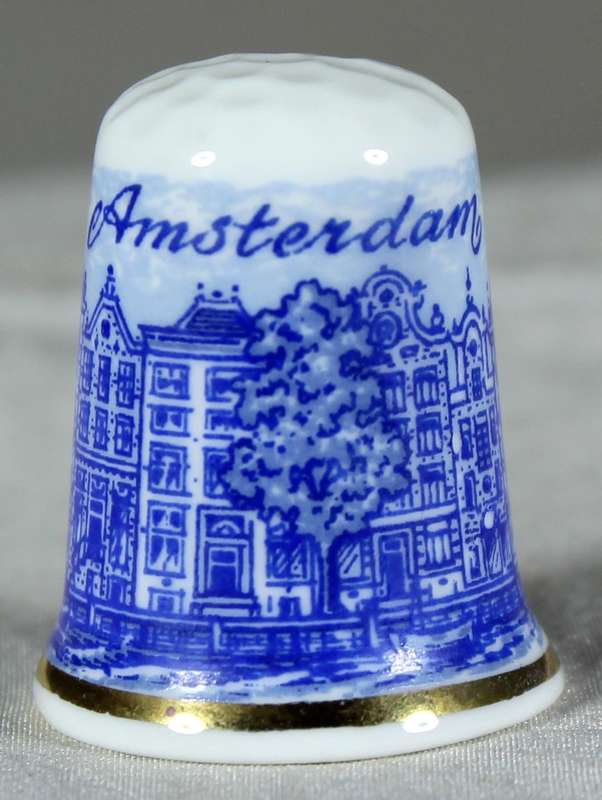 Bone China thimble - Amsterdam