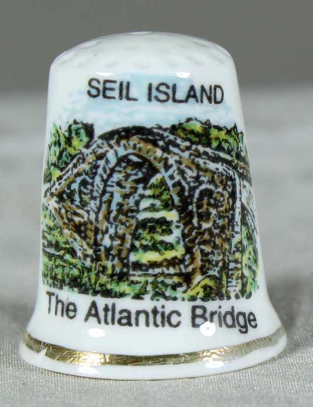Bone China thimble - seil island - the Atlantic bridge - highland Aris