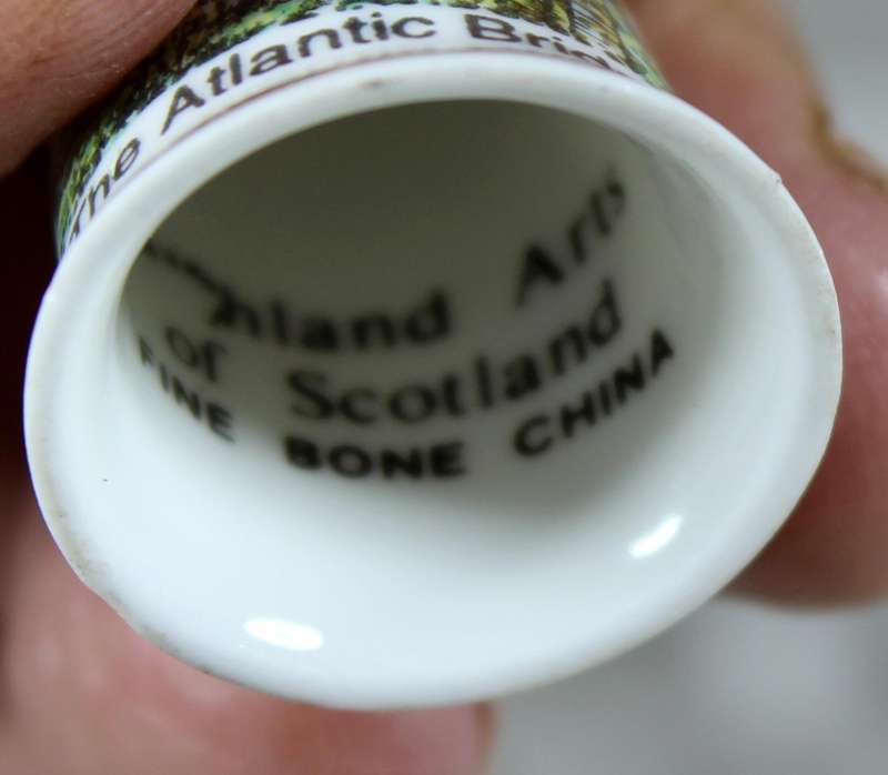 Bone China thimble - seil island - the Atlantic bridge - highland Aris