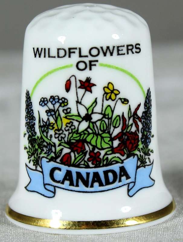 Bone China thimble - wildflowers of Canada - Bronte