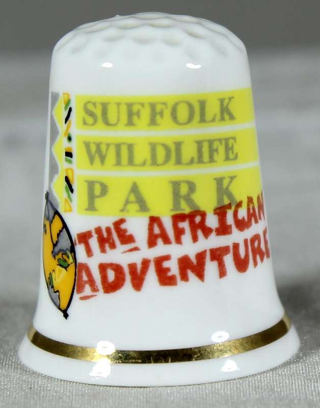 Bone China thimble - Suffolk wildlife park - sights of Britain