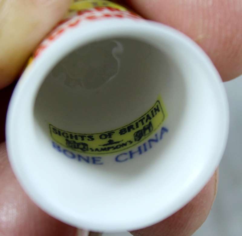 Bone China thimble - Suffolk wildlife park - sights of Britain