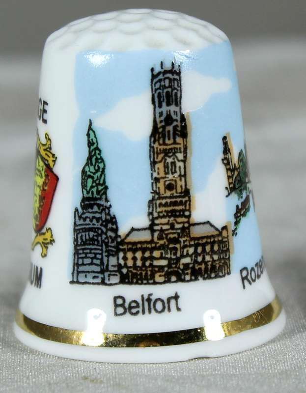Bone China thimble - Brugge Belgium - Dupont