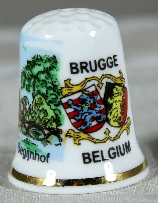 Bone China thimble - Brugge Belgium - Dupont