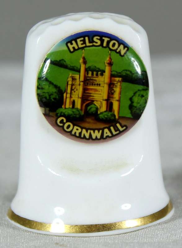 Bone China thimble - Helston Cornwall