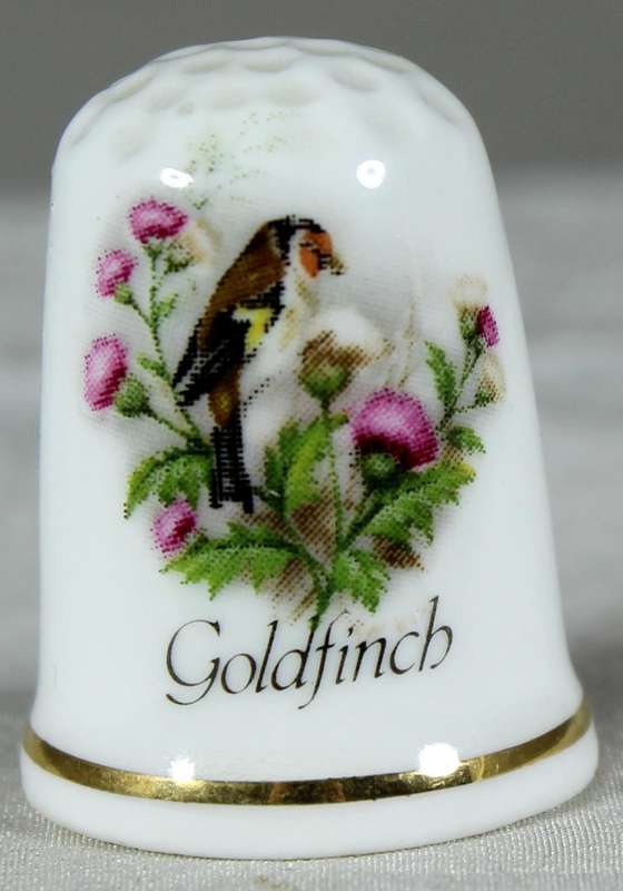 Bone China thimble - Goldfinch