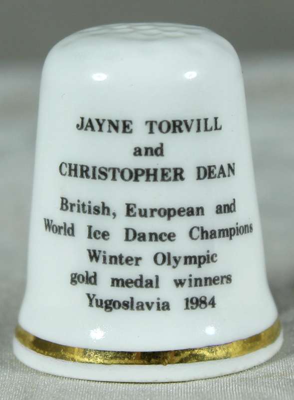 Bone China thimble - Jayne Torvill & Christopher Dean - St. George
