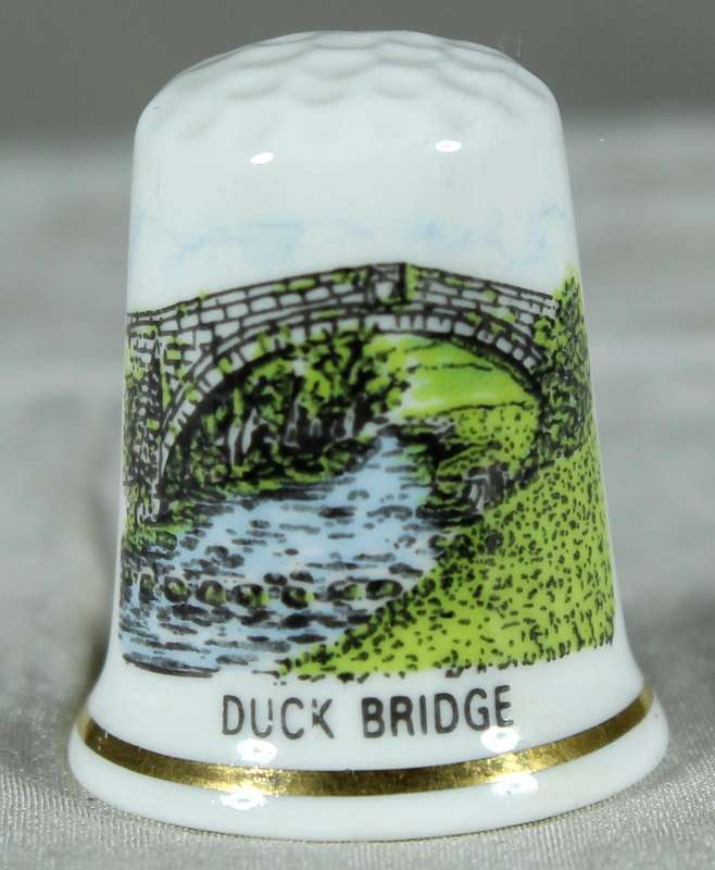 Bone China thimble - Duck Bridge - North Lodge