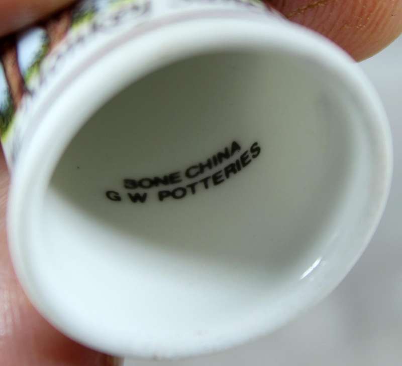 Bone China thimble - The Monkey Sanctuary - GW Potteries