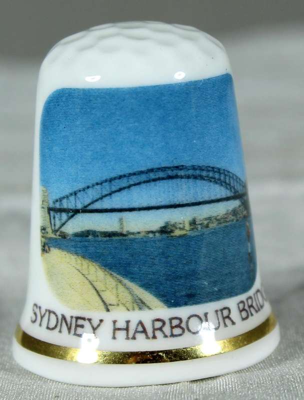 Bone China thimble - Sydney Harbour - Cottage Thimbles