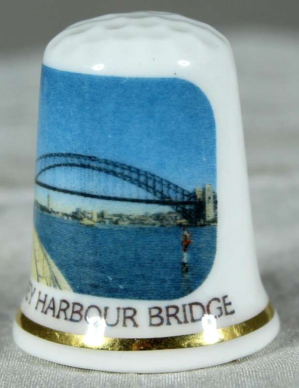 Bone China thimble - Sydney Harbour - Cottage Thimbles