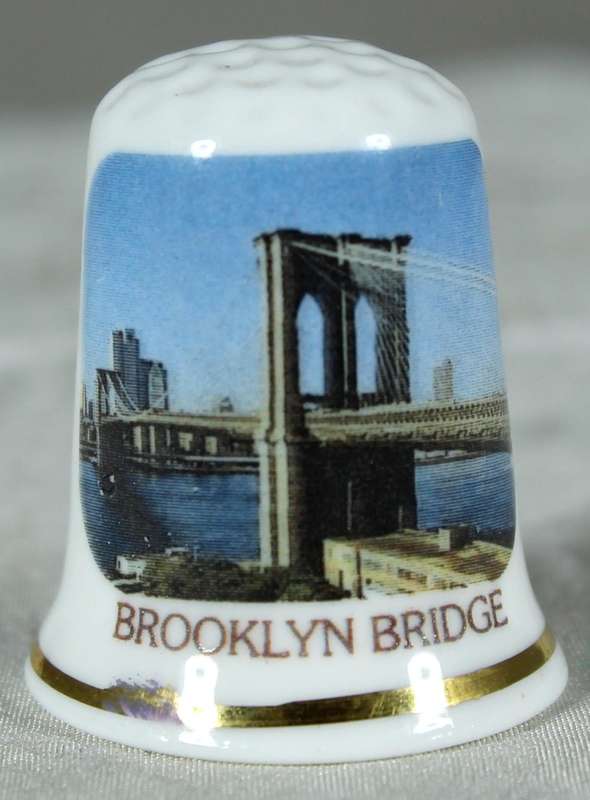 Bone China thimble - Brooklyn Bridge - Cottage Thimbles
