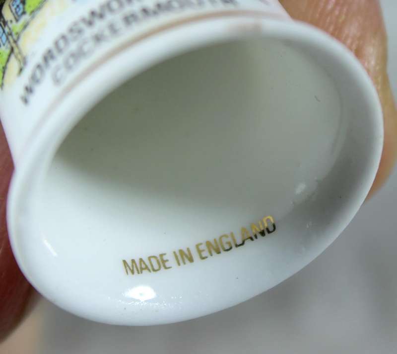 Bone China thimble - Wordsworth House - Cockermouth - The National Trust