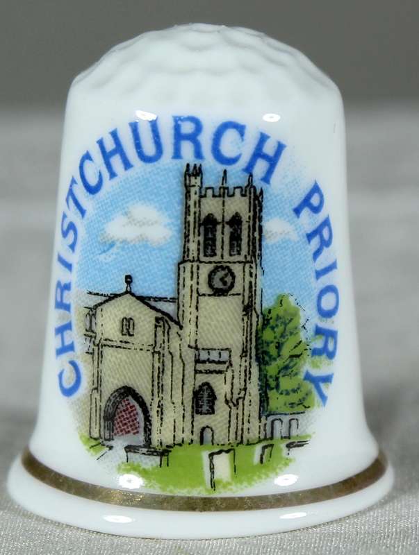 Bone China thimble - Christchurch Priory - Lambert Souvenirs
