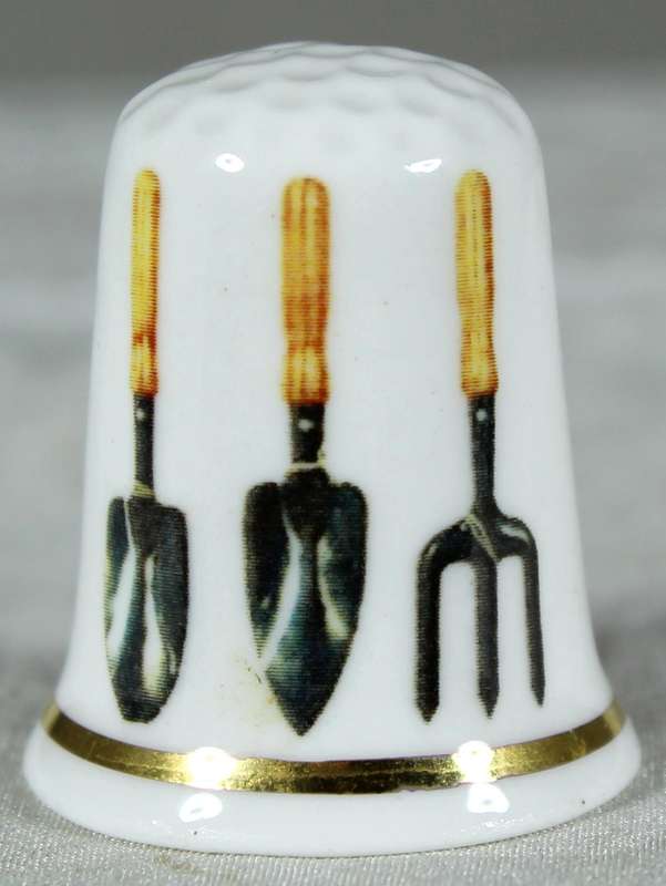 Bone China thimble - Garden tools - Cottage Thimbles