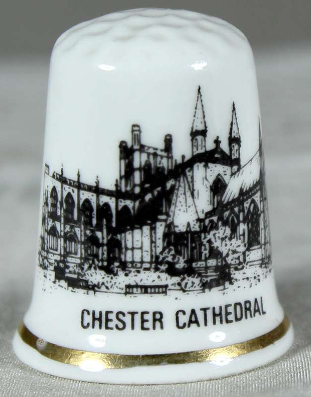 Bone China thimble - Chester Cathedral - North Lodge