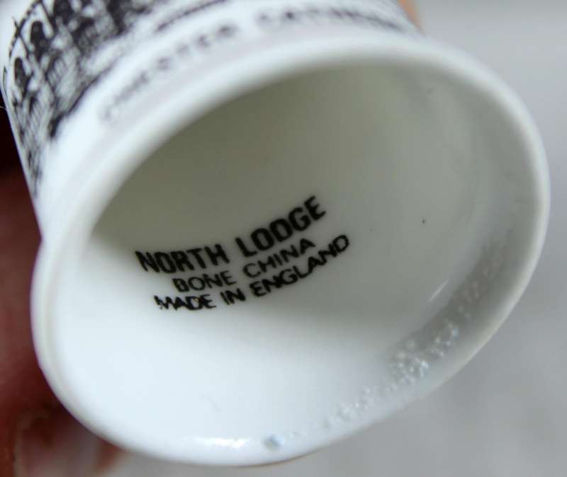 Bone China thimble - Chester Cathedral - North Lodge