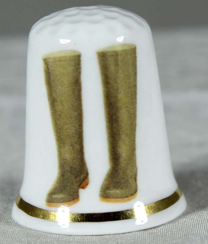 Bone China thimble - Wellies - Cottage Thimbles