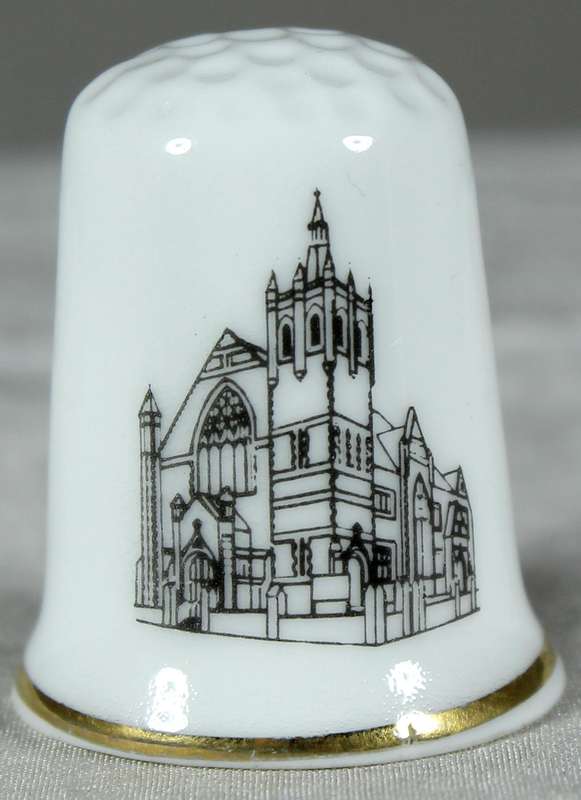 Bone China thimble - Pantygwydr Baptist Church - James Dean Pottery