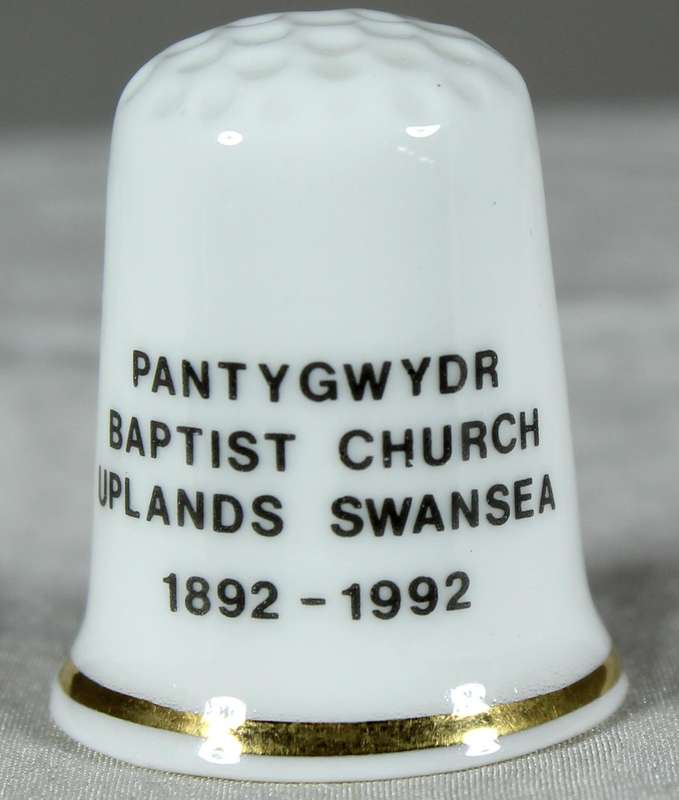 Bone China thimble - Pantygwydr Baptist Church - James Dean Pottery