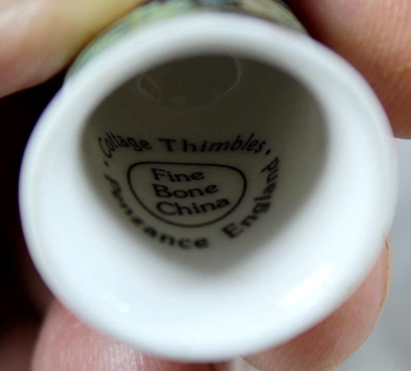 Bone China thimble - Cornish Language Pons Bridge - Cottage Thimbles