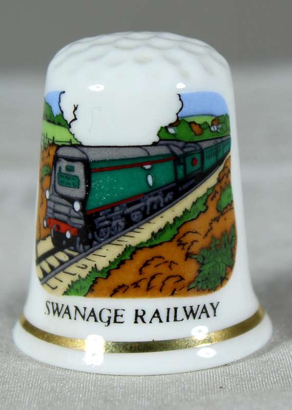 Bone China thimble - Swanage Railways - Sights of Britain