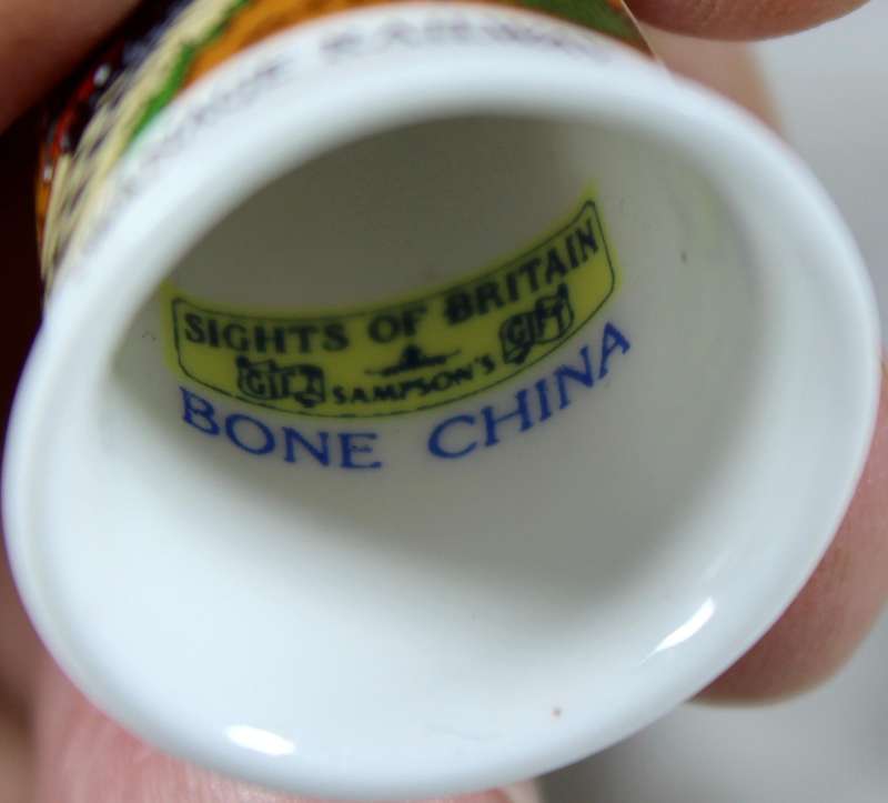 Bone China thimble - Swanage Railways - Sights of Britain