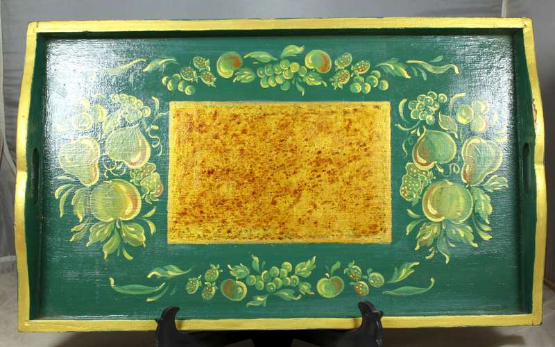 Painted wooden tray