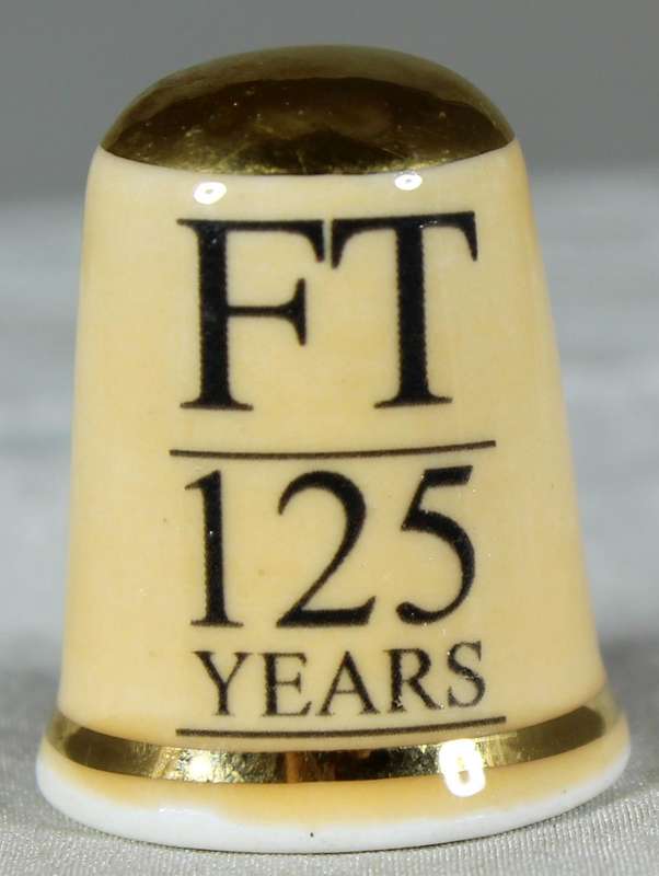 Advertising thimble - Financial Times 125 Years - Thimble Guild