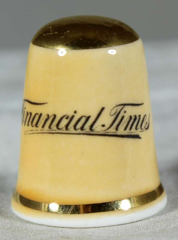 Advertising thimble - Financial Times 125 Years - Thimble Guild