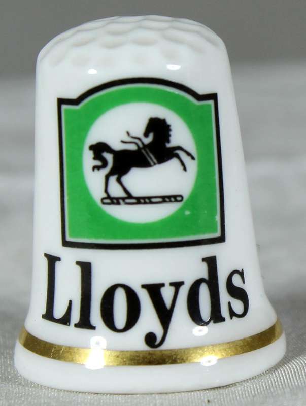 Advertising thimble - Lloyds - Cottage Thimbles